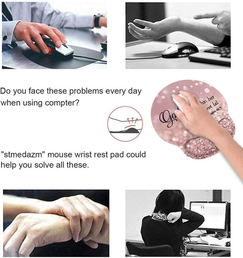 Ergonomic Mouse Pad with Wrist Support - Cute Non-Slip Coffee Coaster for Home Office, Christian Quote