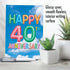 The Best Card Company 40th Anniversary Congratulations Card w/Envelope for Men, Women (Not Actual Balloons, 3D)