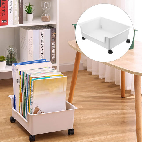 SEWACC Under Desk Rolling Cart, Small Nightstand Organizer with Wheels for Home and Office Storage