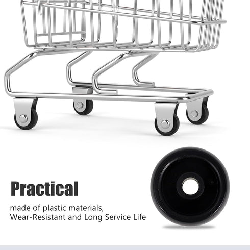 HOODANCOS 1 Inch 10pcs Commercial Plastic Caster Wheels Replacement Rolling Cart Wheels for Shopping Trolleys