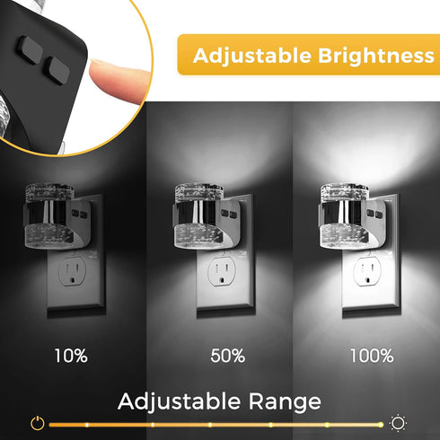 2 Pack 3CCT 3000K/4000k/5000K L LOHAS LED Night Lights Plug into Wall, Adjustable Color Temperature Night Light,Bubble