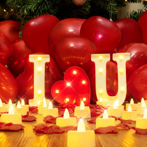 Homemory I Love U Light Up Letters Proposal Decorations, I Love U