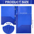 Patelai 48 Pcs Heavy Duty Plastic Folders with Pockets, 2 Pocket Folders with 3 Prongs and Fasteners, Blue for Office