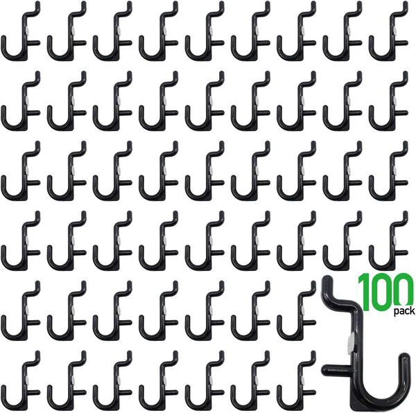 Colorstorm Pegboard Hooks Kit - 100PK Black Peg J Hook Assortment