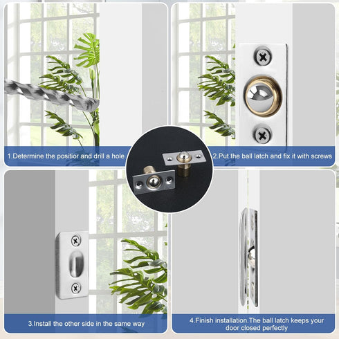 fitoon 2 Closet 0.98-inch PCS Ball Catch for Top of Door, Door Ball Catch, Latches Replacement by , Equipped with a