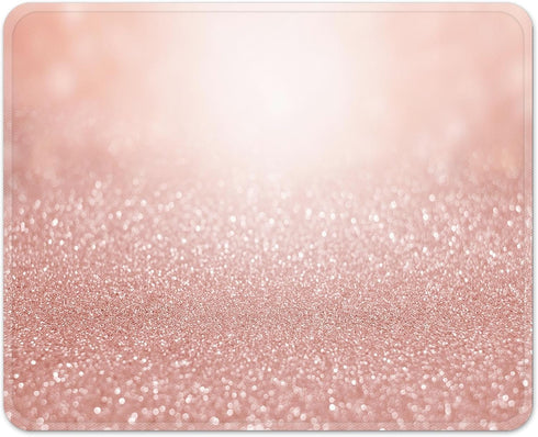 Rose Gold Square Mouse Pad, 9.5" x 7.9", Pink for Notebooks with Non-Slip Rubber Base