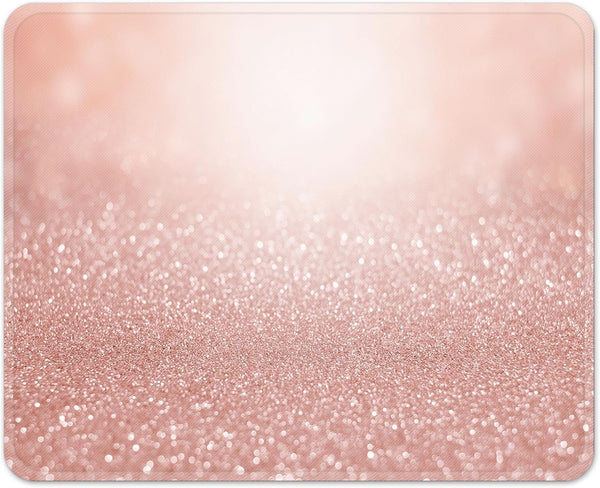 Rose Gold Square Mouse Pad, 9.5" x 7.9", Pink for Notebooks with Non-Slip Rubber Base