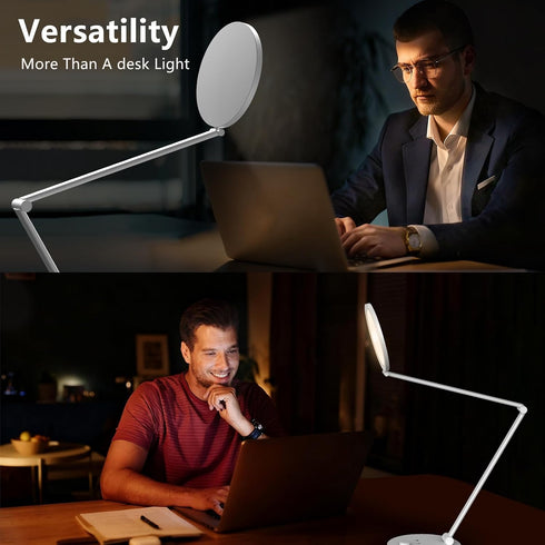 3 Dimming 14W 1200LM Desk Lamp for Home Office, Metal Swing Arm Desk Light, Mode Stepless Desktop Lamp, Computer Task