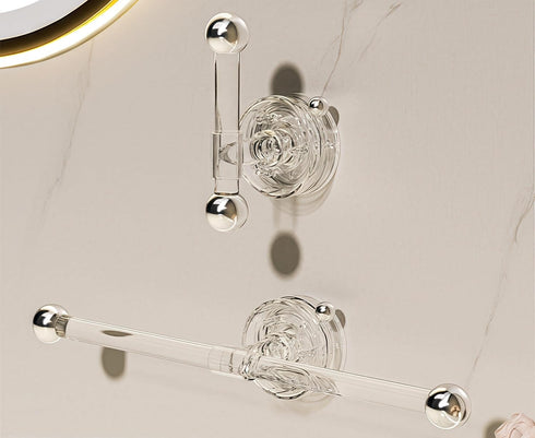 Ceramoon Set of Transparent Suction Cup Washcloth Bar & Suction Cup Hanger Hook