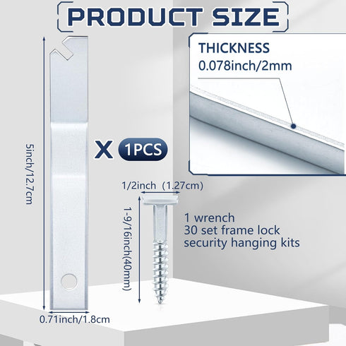 15 Set 1 15 Yaocom Frame Lock Security Hanging Kits T-Screw Security Artwork Picture Hangers with T-Head Screws