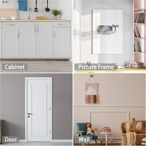118" 2.4" Trimold x Lightweight Peel and Stick Chair Rail Molding, Flexible Accent Wall Trim for Home Decoration