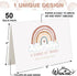 50 Pack Whaline Baby Shower Thank You Cards Bulk Boho Rainbow Blank Note Cards Greeting Card with Envelopes Stickers