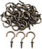 Antique Brass Ceiling Hooks, 7/8'' Vintage Bronze Cup Hook, Screw-in Light Hooks (40 Pack)
