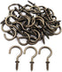 Antique Brass Ceiling Hooks, 7/8'' Vintage Bronze Cup Hook, Screw-in Light Hooks (40 Pack)