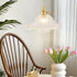 FONTA VERDE Vintage Pendant Lights Kitchen Island, Adjustable Brass Pendant Light Fixtures with Transparent Lily Glass