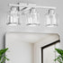 3-Light E26 (Bulbs comzler Bathroom Light Fixtures Over Mirror, Brushed Nickel Crystal Wall Sconce with Base for Mirror