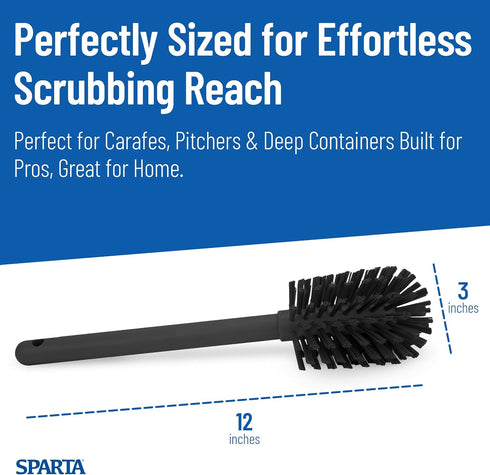 12 Inch SPARTA Bottle Brush with Polyester Bristles and Plastic Handle, Color Coded, Large Round Head Cleaner