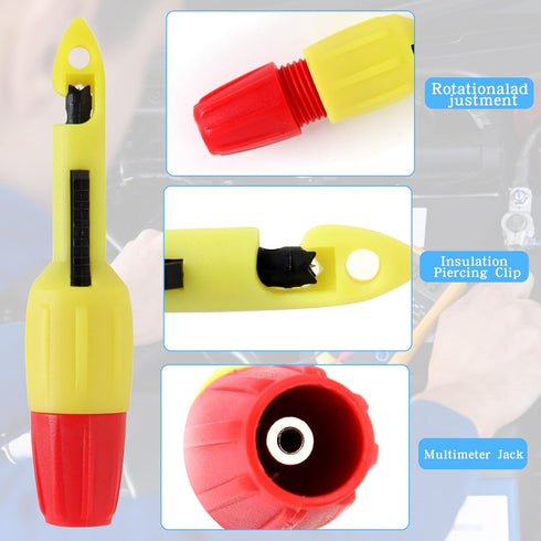2Pcs Insulation Piercing Probe, Wire Insulation Piercing Clip, Multimeter Test Probe Tools for Voltage Voltmeter Thermometer Detect Automotive Electrical Circuit Testing