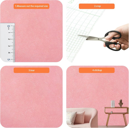 Pink Silk Contact Paper, 16"x118" Peel and Stick Wallpaper, Thick Waterproof Self-Adhesive Vinyl Film for Cabinets