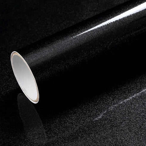 LACHEERY Glossy Black Contact Paper, 15.8"x80" Peel and Stick Wallpaper for Kitchen Cabinets and Bathroom Countertops