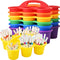Haundry 6 Pack Classroom Caddy Storage Basket with Handle, Plastic Drink Cup
