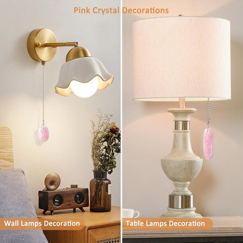 LFERS 2 12" LEFERS Ceiling Fan Pull Chain, Pieces Natural Gemstone Pendants with Ceiling Fan Chain Extender