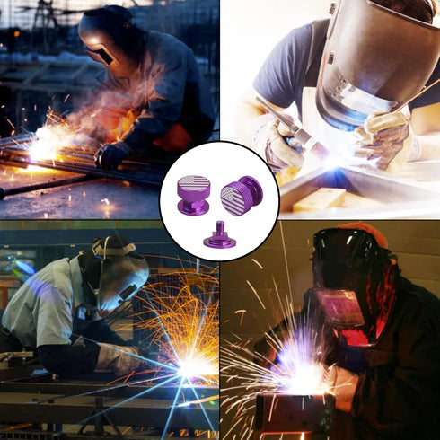 Welding Hood Pipeliner Helmet Fasteners, Purple American USA Flag Pattern Aluminum Headgear Replacement Parts, Durable