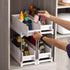 NOENNULL Rolling Cart Storage Trolley Cart Slide Out Rolling Utility Cart Shelf Rack on Wheels Multi-purpose Shelving