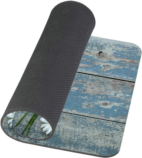 Custom Daisy Mouse Pad, Daisy Flowers on Old Wooden Design, Gaming Mouse Pad 9.5 X 7.9 Inch