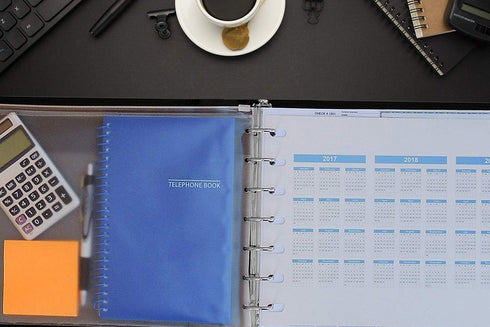 Office Werks Premium 7 Ring Check Binder for Business Checks, 600 Checks Capacity, Black Textured Vinyl Cover