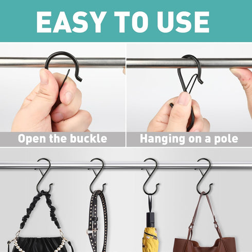12 Pcs S Hooks, 3.5 Inch Stainless-Steel Heavy-Duty Hooks for Hanging Kitchen Utensils, Pots, Pans, Clothes, Plants,
