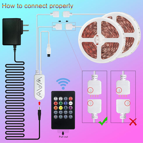Micomlan 82Ft/25m LED Strip Lights, Music Sync Color Changing RGB LED Strip Built-in Mic, Bluetooth APP Controlled Home