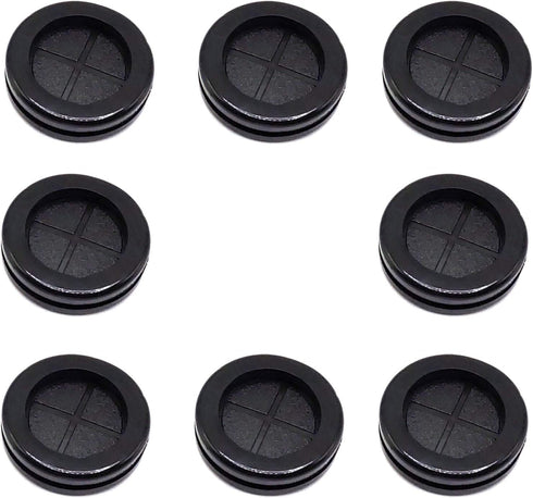 ECUDIS 1-3/16" ID Rubber Grommets, 1-1/2" Drill Hole Plugs for Wire Protection (Round, 8 Pcs)