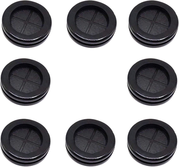 ECUDIS 1-3/16" ID Rubber Grommets, 1-1/2" Drill Hole Plugs for Wire Protection (Round, 8 Pcs)