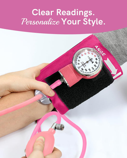 FriCARE Manual Blood Pressure Cuff for Nursing Students, Aneroid Sphygmomanometer for BP Monitoring, Home & Medical