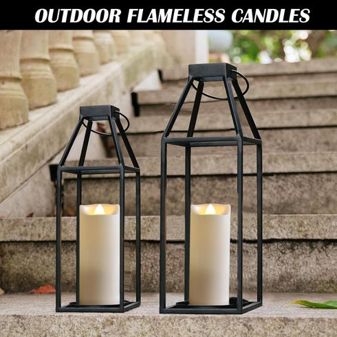2"x5" LED Battery Operated Candles Plastic Flickering Flameless Candles with Timer Outdoor Waterproof Wedding Party