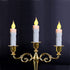 CVHOMEDECO. Set of 3 Flickering Taper Candles, LED Drip Flameless Candles, Battery Operated with Timer, White, 4-3/4