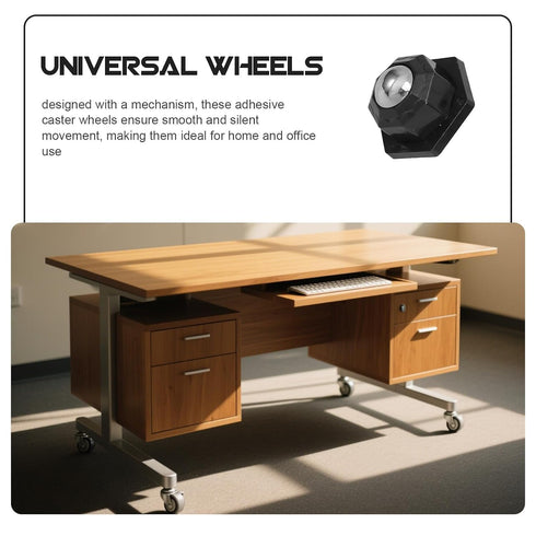 4pcs Self-Adhesive Ball Bearing Swivel Casters for Furniture Moving, Mini Rolling Cart Wheels for Storage Boxes