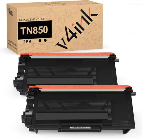 v4ink 2 Pack Compatible Toner Cartridge Replacement for Brother TN850 TN820, Enhanced Version for HLL6200DW Series