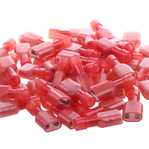 AIRIC UL Listed Red Female Spade Connector 100 Pcs for 22-16 AWG Nylon Electrical Crimps Terminal Connectors