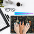 Black Aesthetics Desk Mat Mouse Pad, Large Gaming Mouse Pad, Mystical Green Plant Design, 31.5x11.8 in