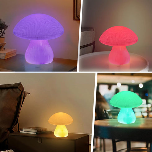 16 7.8' Vigdur Mushroom Lamp Small Lamp, Colors Changing Mushroom Night Light Battery Operated with Remote, Christmas