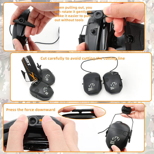 ARC Rail Adapters Accessories for Walker Electronic EarMuffs, 1 Pair Black Mounting Adapter