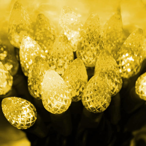 Dazzle Bright C6 Battery Operated Christmas Lights, 2 Pack Total 100LED 34FT Warm White Indoor Outdoor Decor