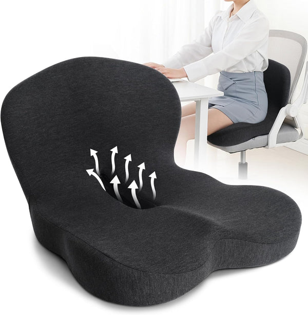 Memory Foam Seat Cushion, Chair Cushion for Office Chair, Car Seat, Relieving