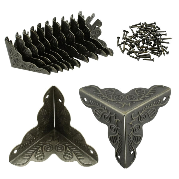 SDTC Tech 12 Pack Furniture Corner Protector 1" x 1" Antique Bronze