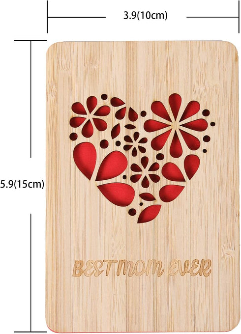 Greeting Card for Mother - Birthday, Mother's Day Card for Mom, Best Mom Ever Heart-shaped Greeting Card