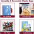 Large Plastic Bags with Zipper Top, 5 Gallon, 18" x 24", 10 Pack Heavy-Duty Storage Bags for Clothes, Travel