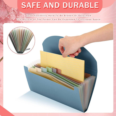 Harloon 2 Pack Mini Expandable File Folder Organizer Wallet, 13 Pockets Expanding File Folder and Cover with Labels for