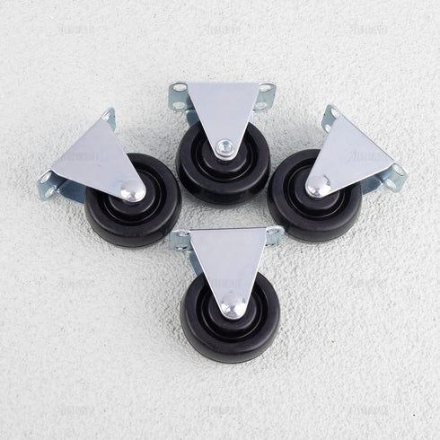 AUEAR 4 Pack 1.5 Inch Rubber Caster Wheels Heavy Duty Fixed Black Casters for Furniture